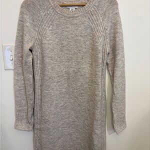 Shrinking Violet Soft Beige Knit Sweater Dress